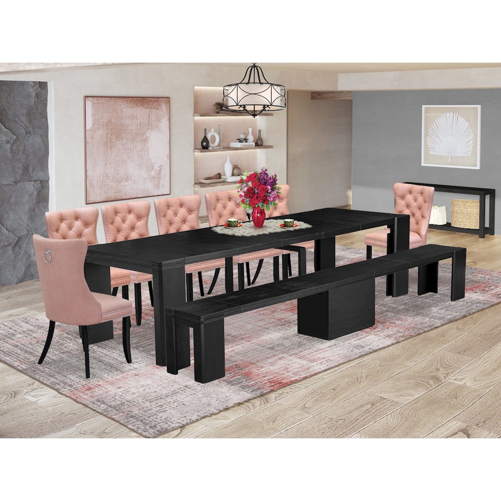 9-piece Dining Room Table Set a Rectangular Dining Table