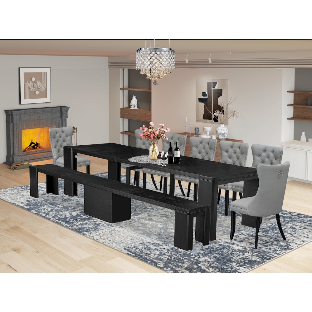 9-piece Dining Room Table Set a Rectangular Kitchen Table