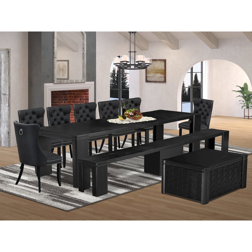 10-piece Dining room Table Set a Rectangular Kitchen Table with a coffee Table