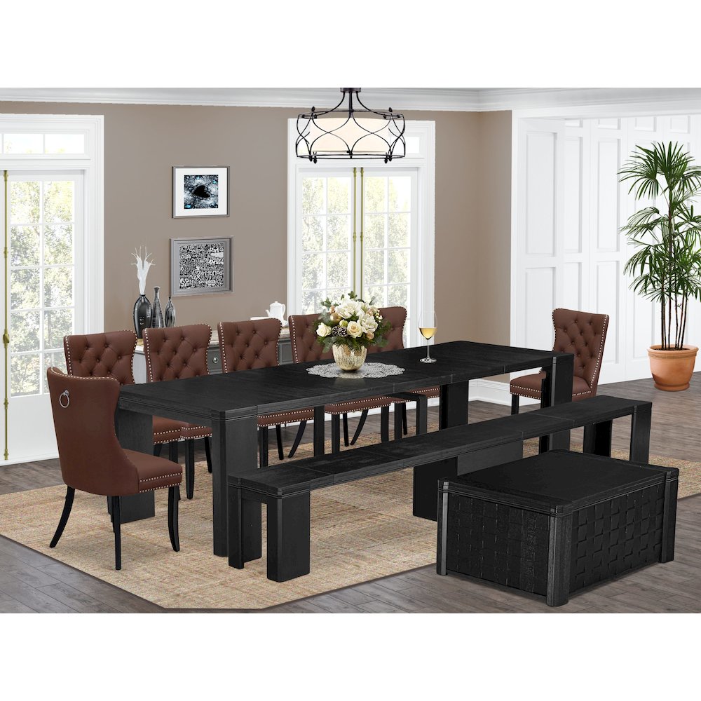 10-piece Modern Dining Room Table Set a Rectangular Dining Room Table