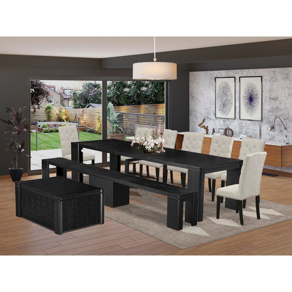10-piece Kitchen Table Set a Rectangular Dining Table