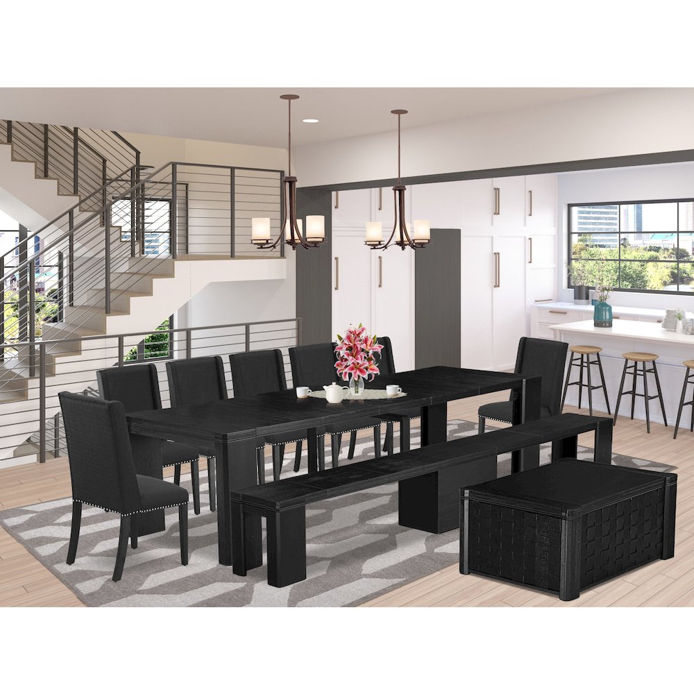 10-piece Dining Room Table Set a Rectangular Kitchen Table with a coffee Table