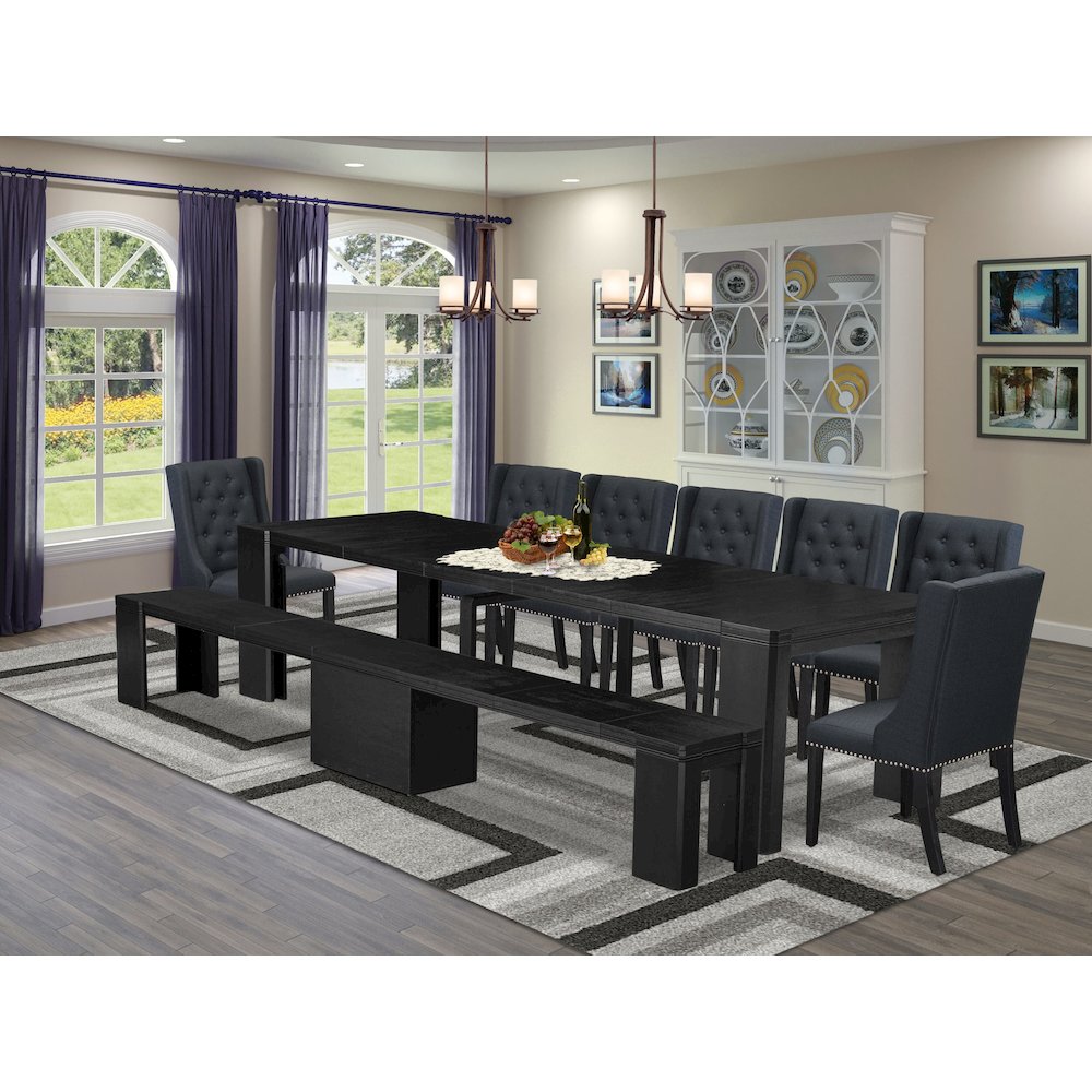9-piece Dining Room Table Set a Rectangular Dining Table