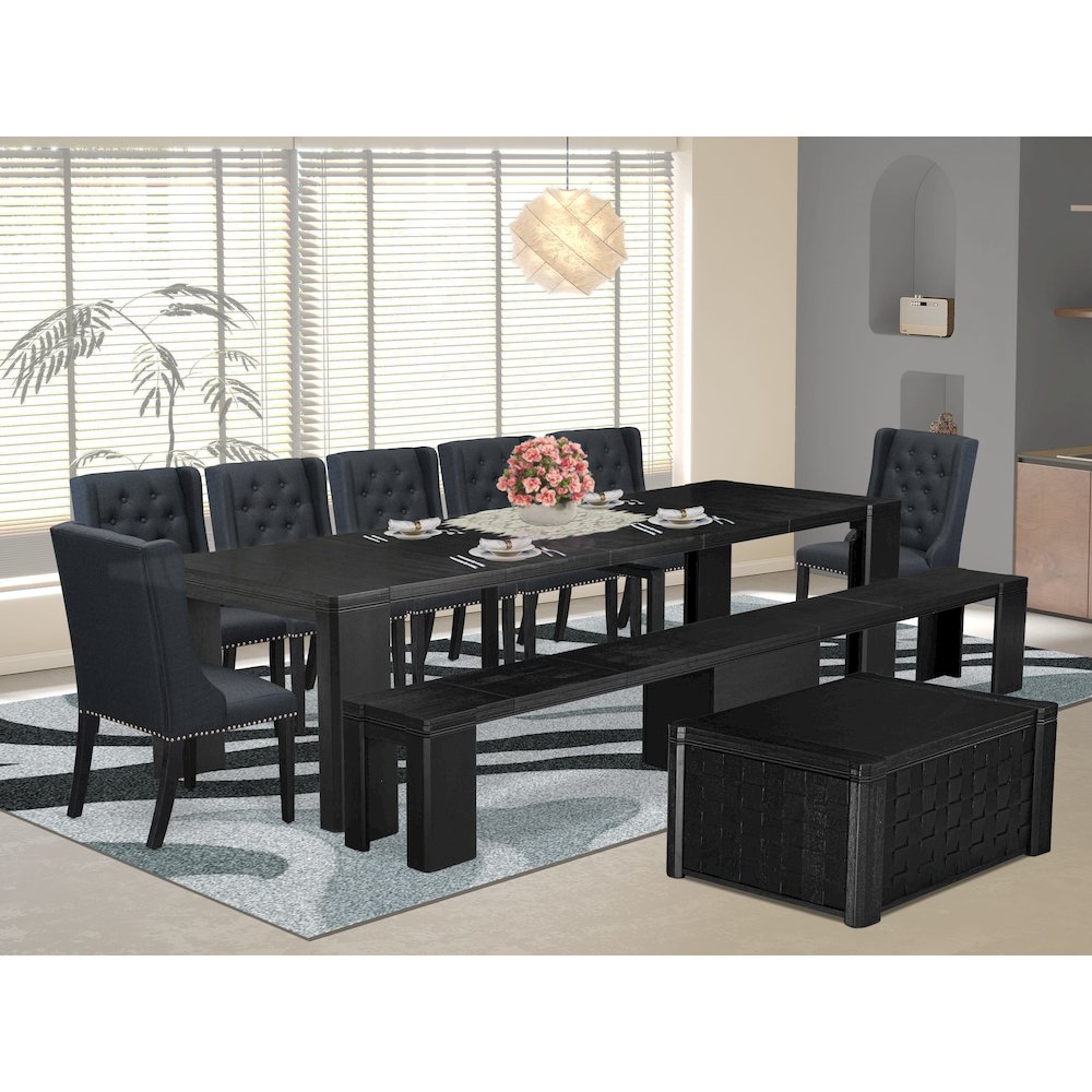10-piece Dining Room Table Set a Rectangular Kitchen Table with a coffee Table