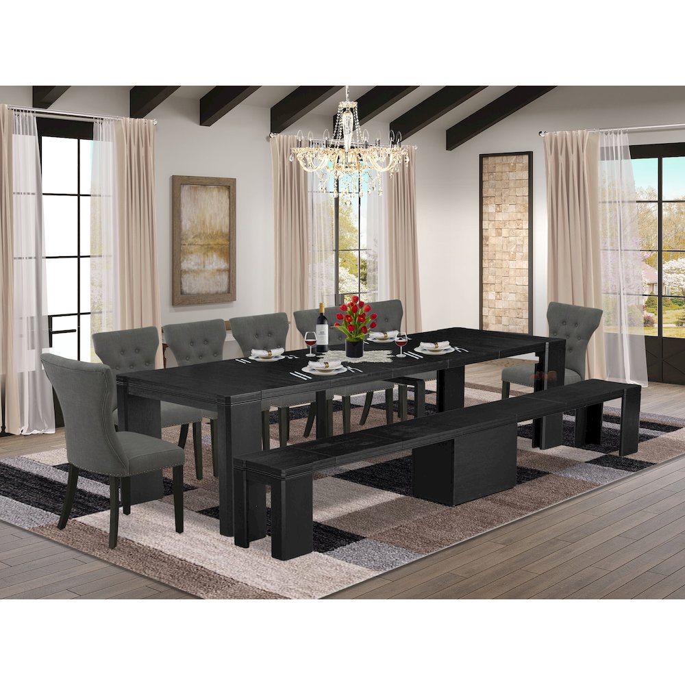 9-piece Dining Room Table Set a Rectangular Dining Table