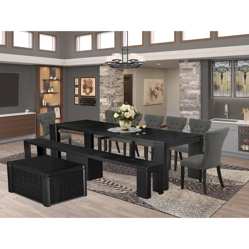 10-piece Dining Room Table Set a Rectangular Kitchen Table with a coffee Table