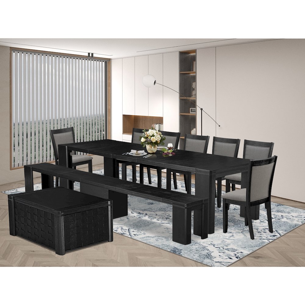 10-piece Dining Room Table Set a Rectangular Kitchen Table with a coffee Table
