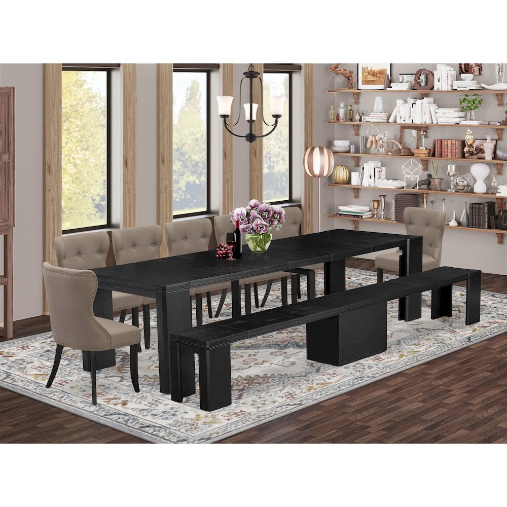 9-piece Dining Room Table Set a Rectangular Kitchen Table
