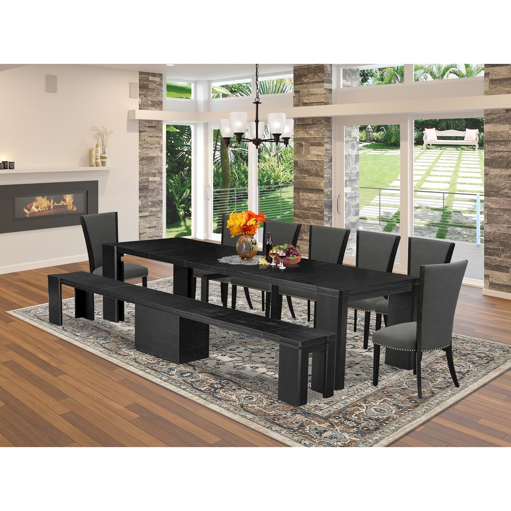 9-piece Dining Room Table Set a Rectangular Dining Table