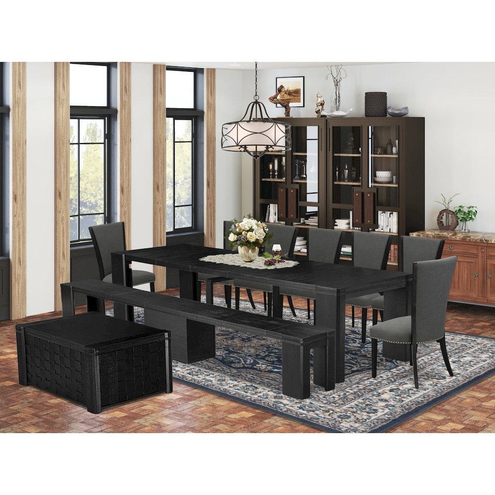 10-piece Dining Room Table Set a Rectangular Kitchen Table with a coffee Table