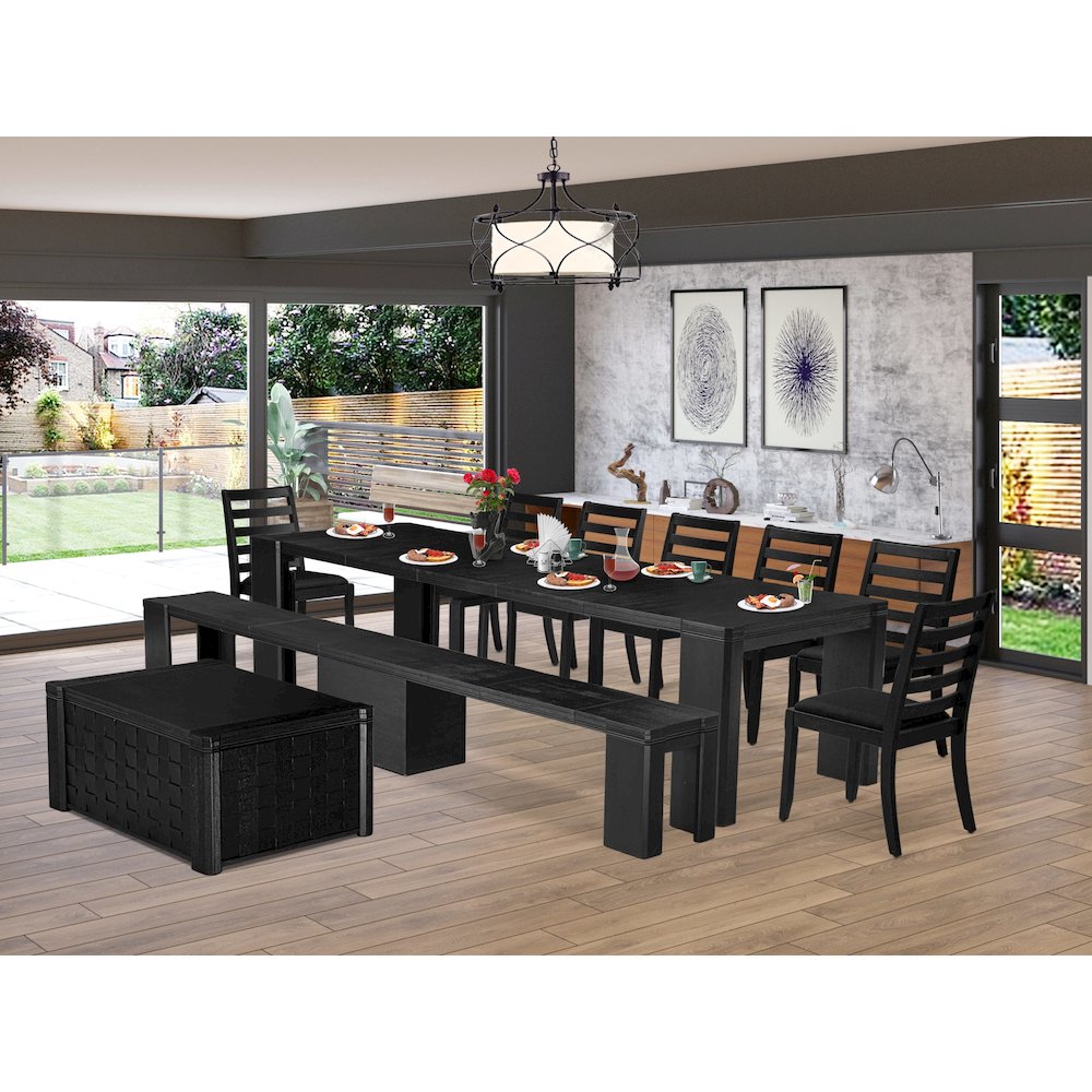 10-piece Modern Dining Room Table Set a Rectangular Dining Table