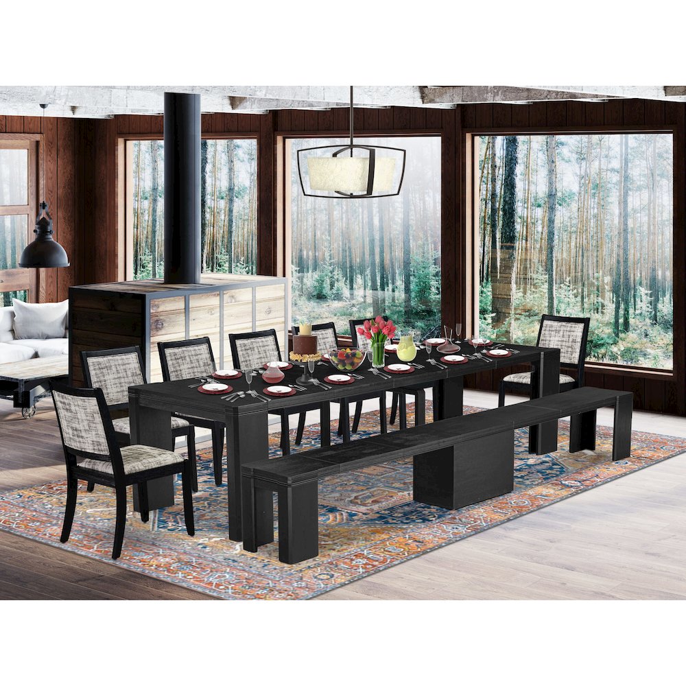 9-piece Dining Room Table Set a Rectangular Dining Table