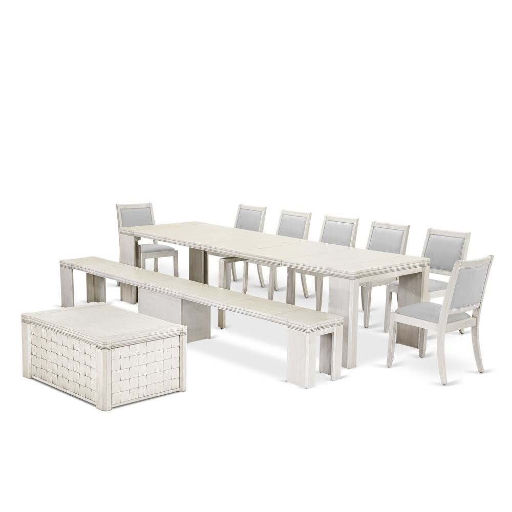 10 Pieces Extendable Dining Set
