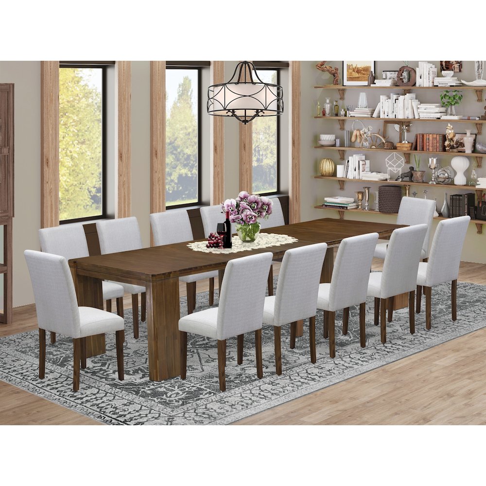 13 Pieces Extendable Dining Set Includes a Rectangle Kitchen Table