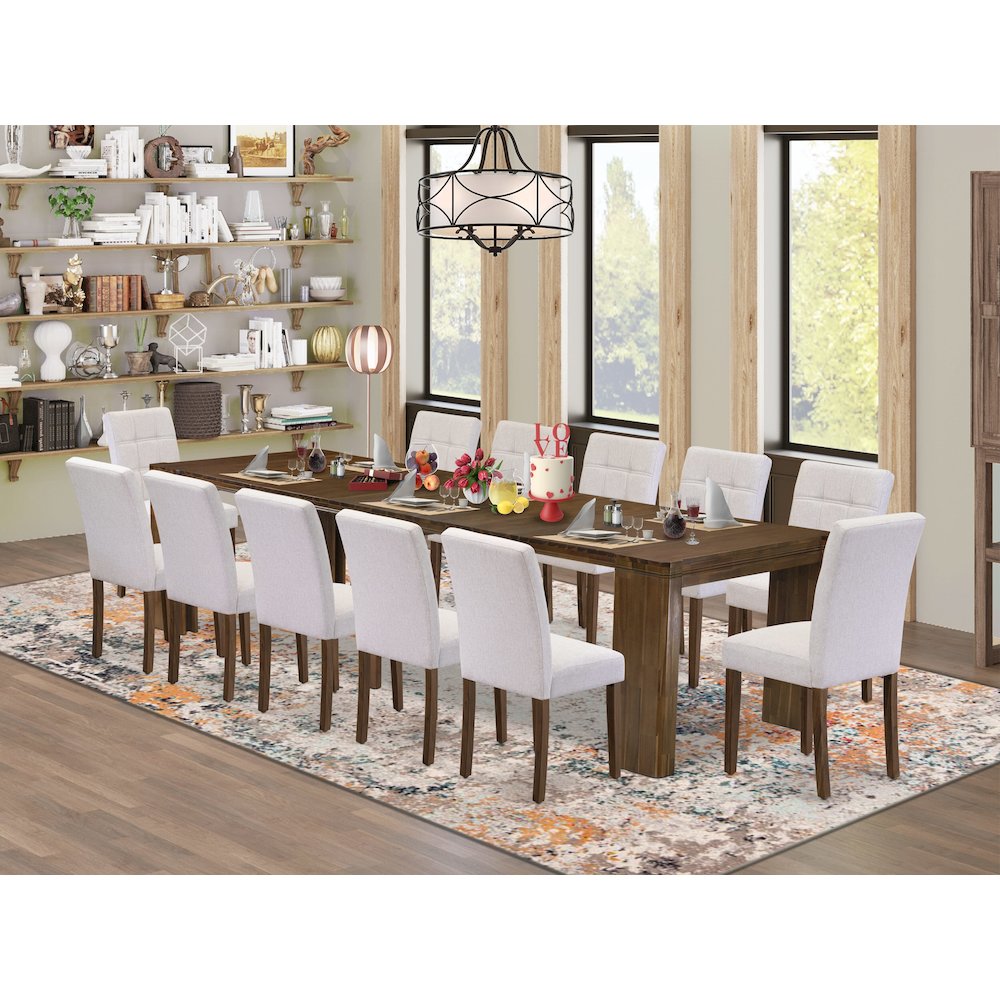13 Pieces Extendable Dining Set Includes a Rectangle Kitchen Table