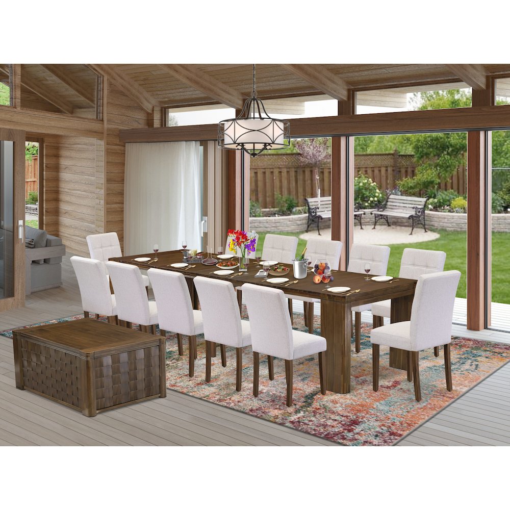 14 Pieces Extendable Dining Set Includes a Rectangle Kitchen Table