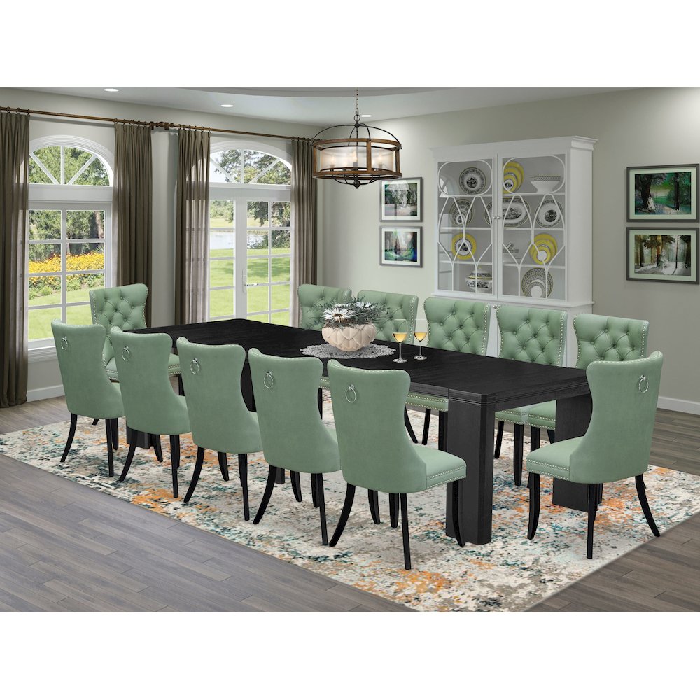 13-piece Kitchen Table Set a Rectangular Modern Dining Table