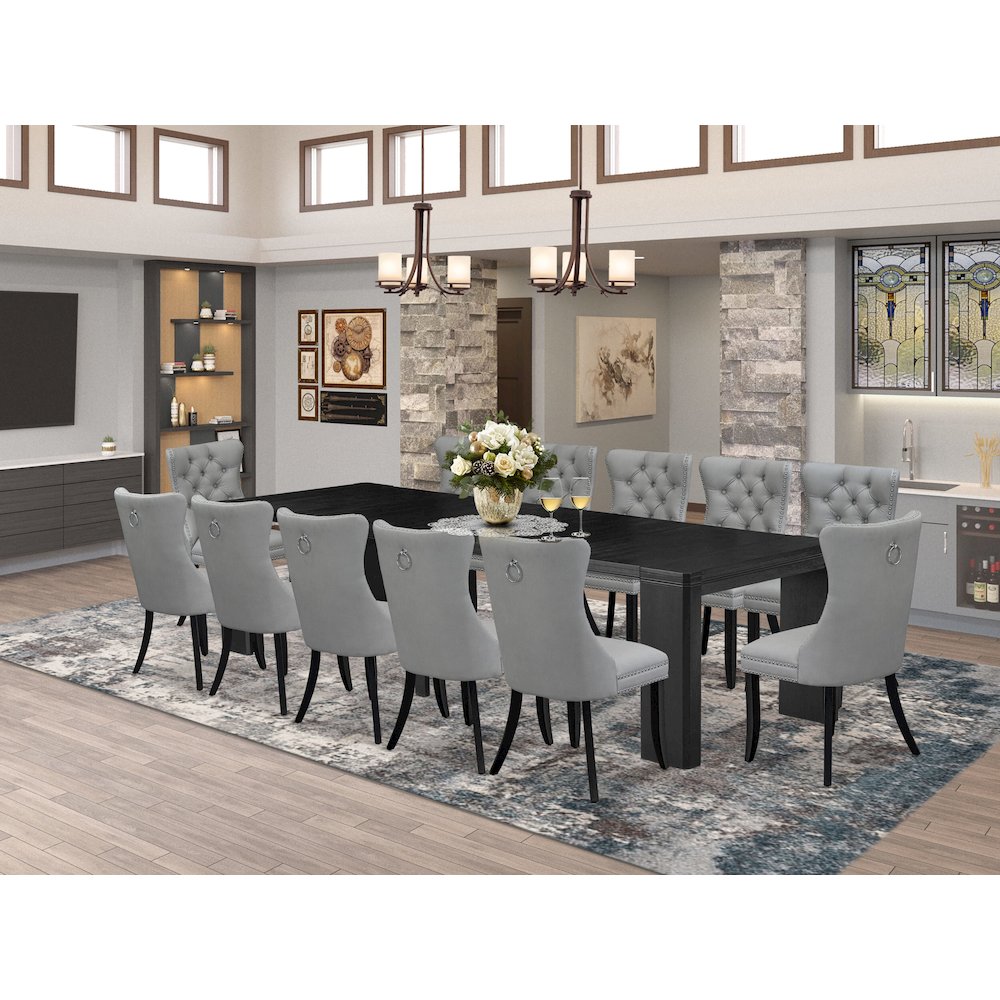 13-piece Kitchen Table Set a Rectangular Modern Dining Table