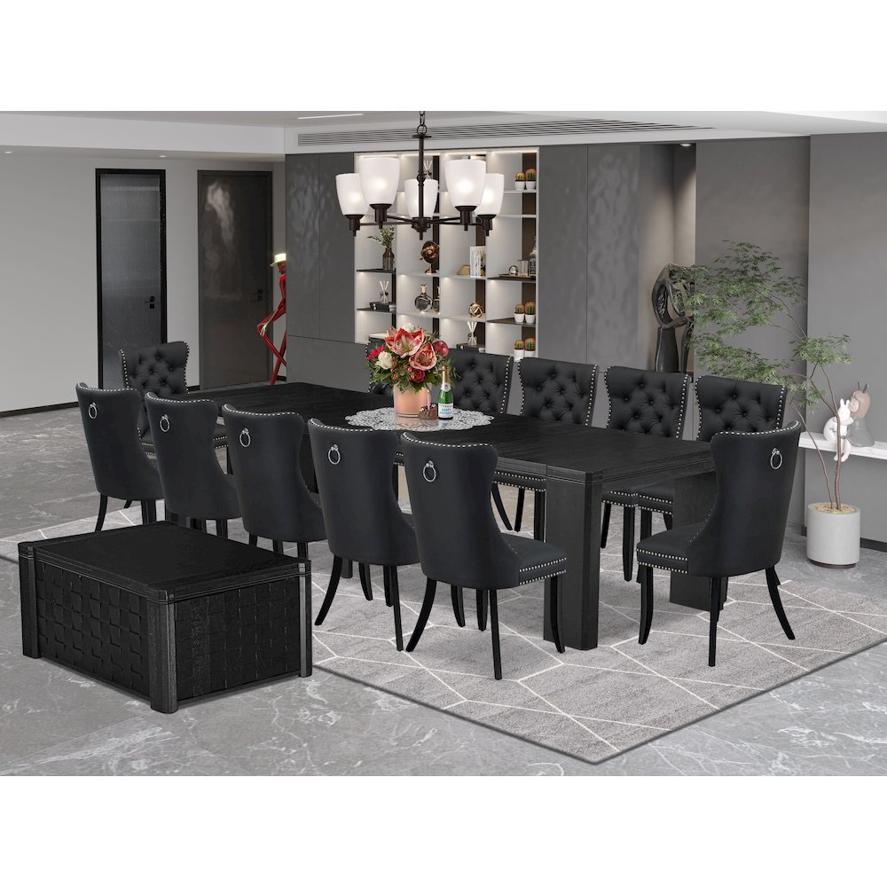 14-piece Kitchen Table Set a Rectangular Dining Table with a coffee Table