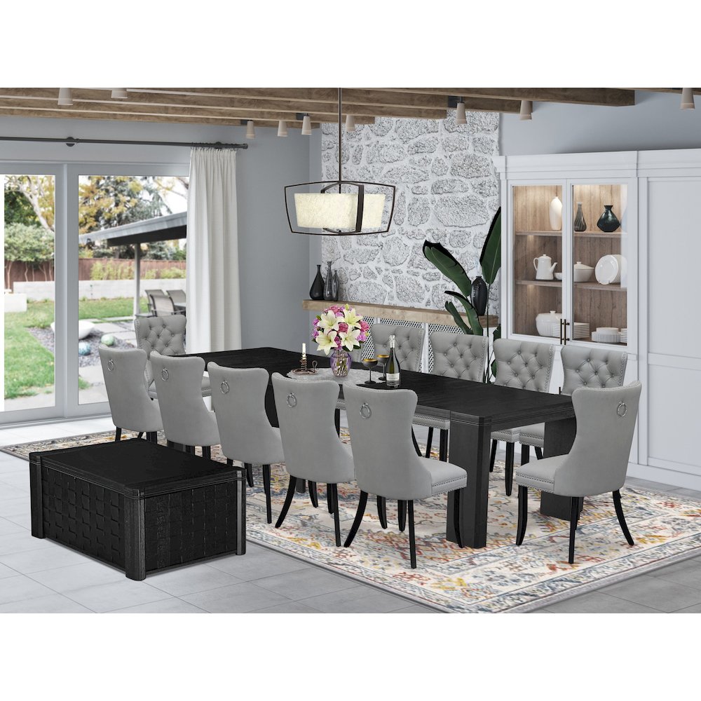 14-piece dinner table set a rectangular modern kitchen table