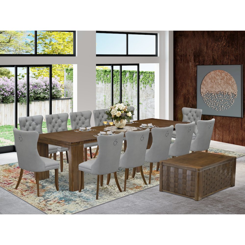 14 Pieces Extendable Dining Set Includes a Rectangle Kitchen Table
