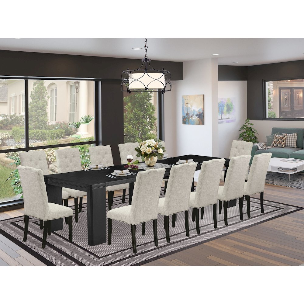 13-piece Modern Dining Room Table Set a Rectangular Kitchen Table