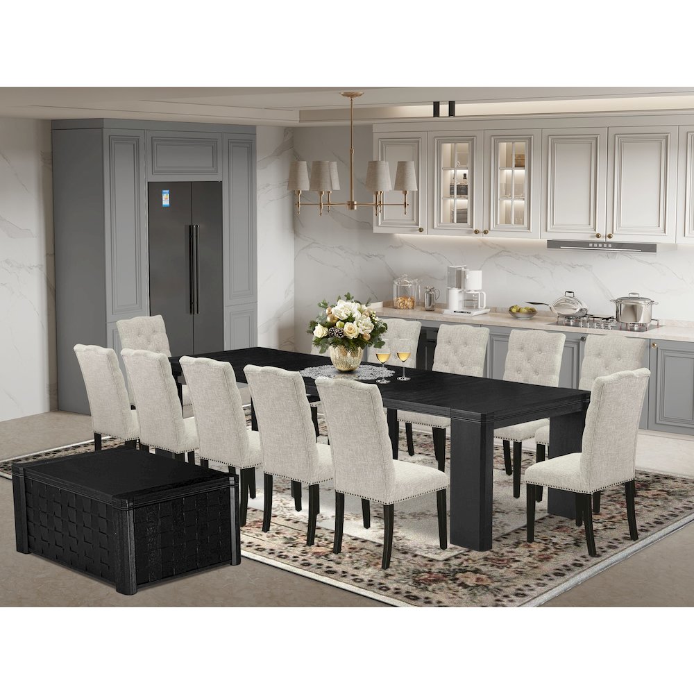 14-piece Dining Room Table Set a Rectangular Dining Table with a coffee Table