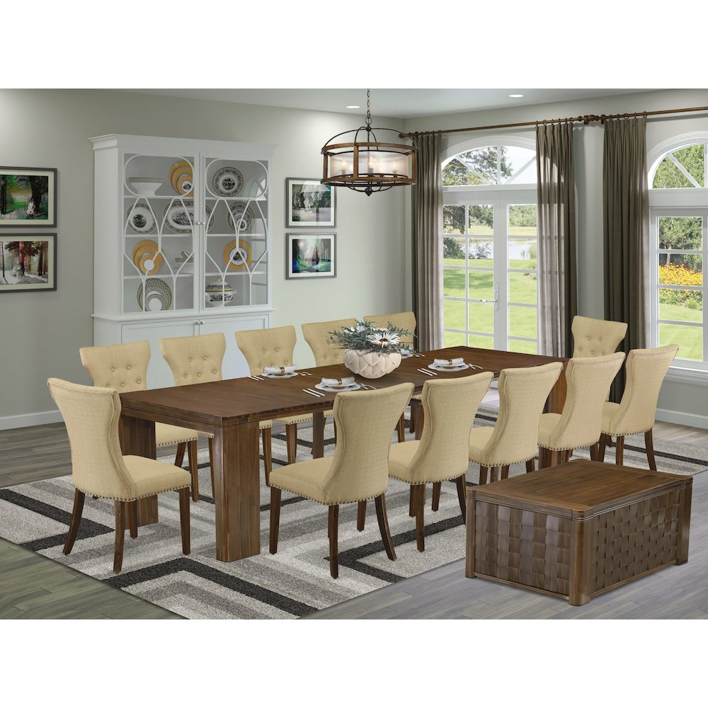 14 Pieces Extendable Dining Set Includes a Rectangle Kitchen Table
