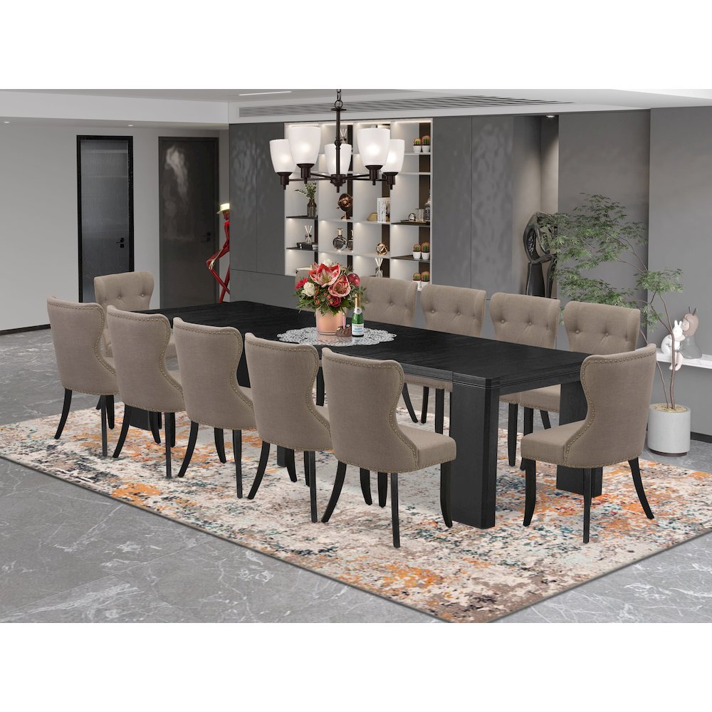 13-piece Modern Dining Room Table Set a Rectangular Kitchen Table