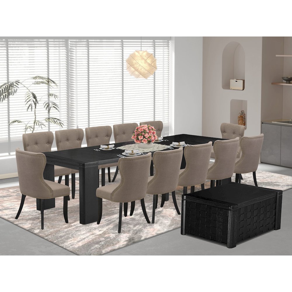 14-piece Dining Room Table Set a Rectangular Dining Table with a coffee Table