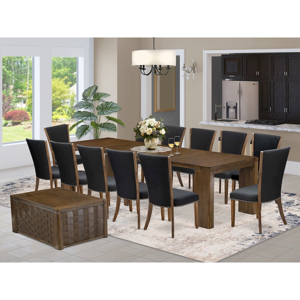14 Pieces Extendable Dining Set Includes a Rectangle Kitchen Table