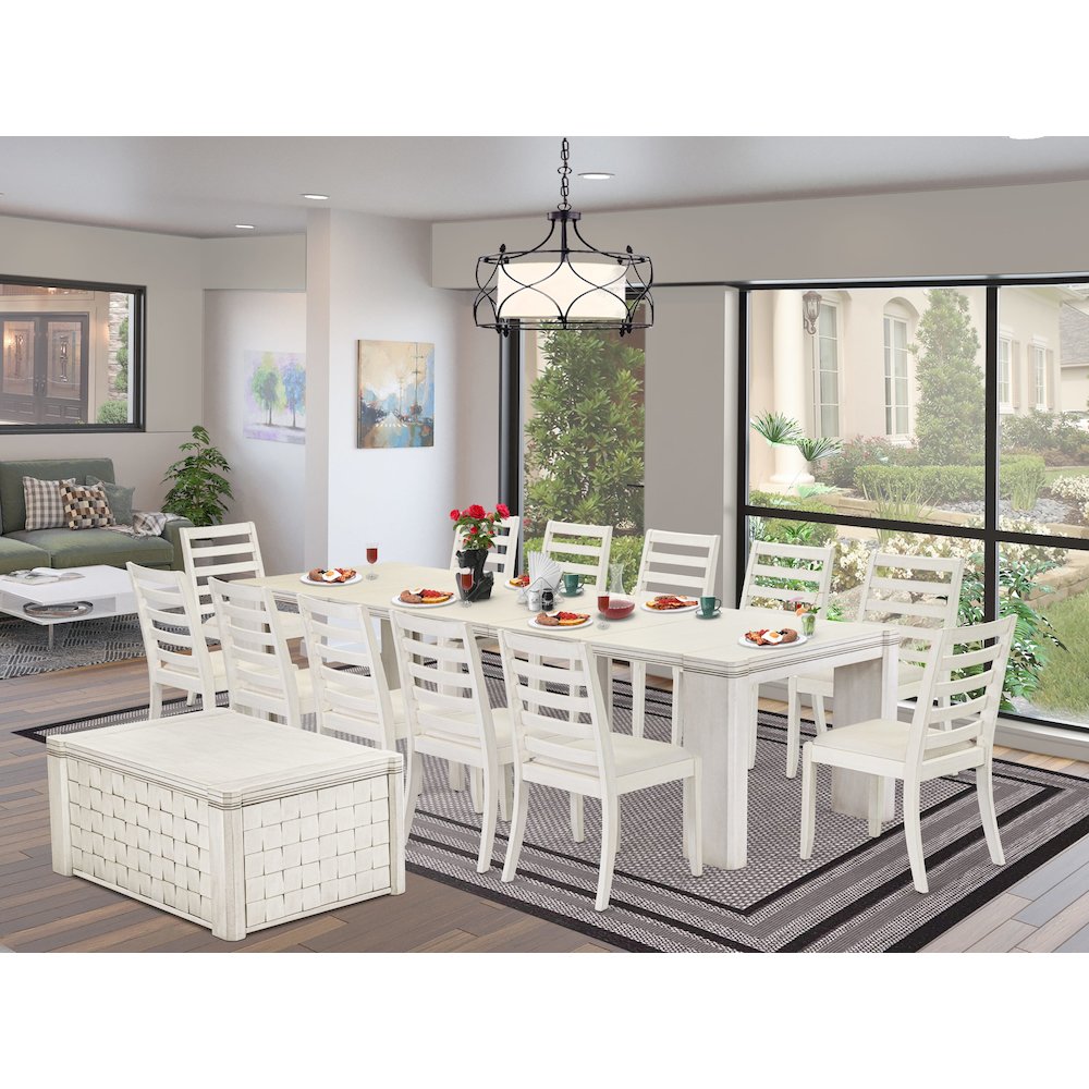 14 Pieces Extendable Dining Set Includes 1 Rectangle Kitchen Table