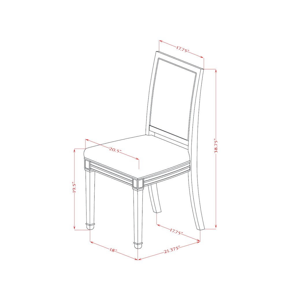 7 Piece Dining Table Set included of Kitchen Table and 6 Parson Chairs