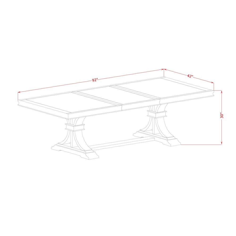 7 Piece Dining Table Set included of Kitchen Table and 6 Parson Chairs