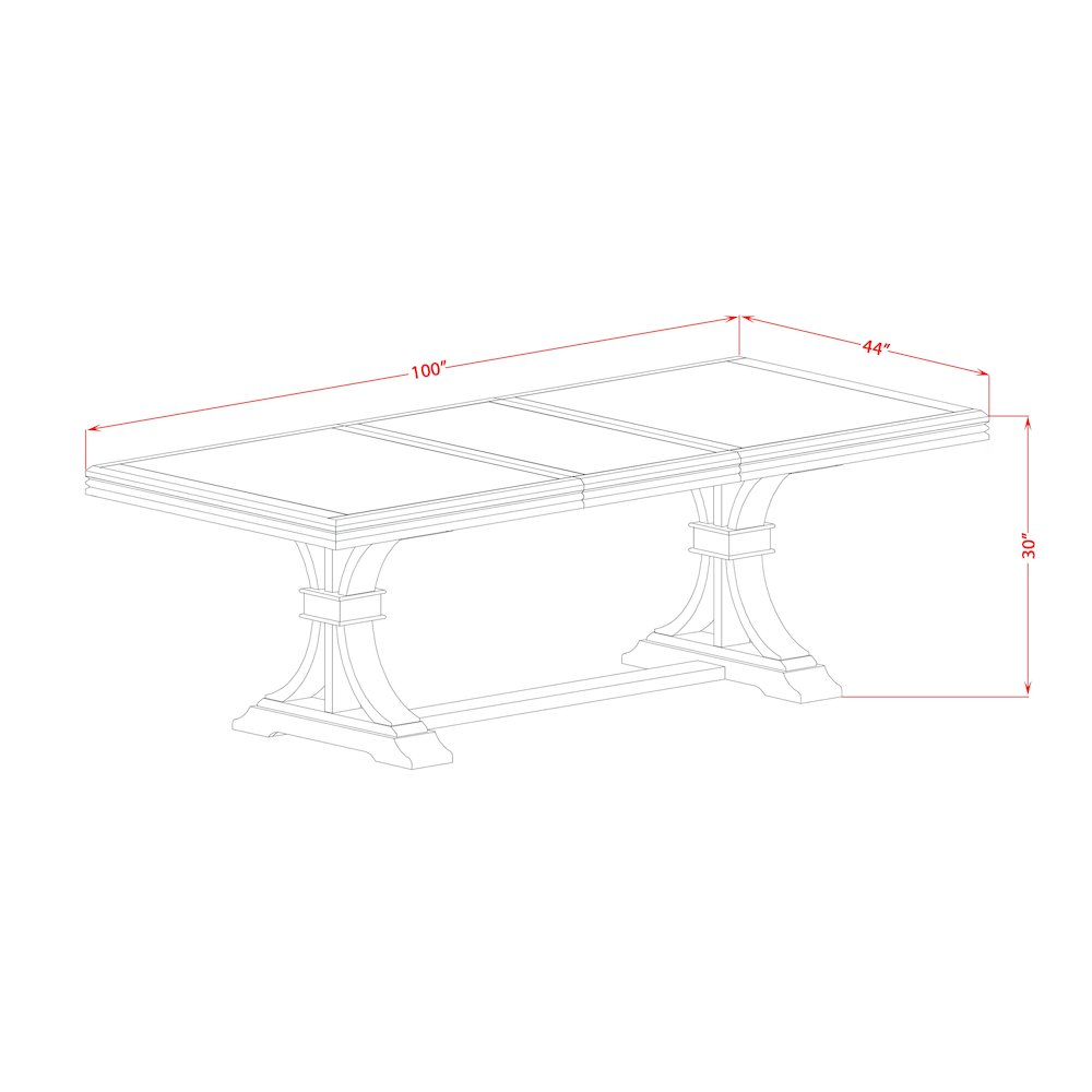7 piece Dining Table Set of a Kitchen Table and 6 Dark Grey Dinner Chairs