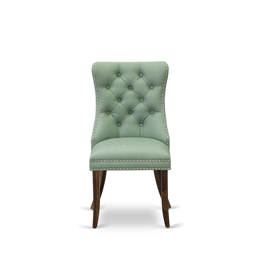 5-Pc Diningset Consist A Wood Dining Table And 4 Willow Green Parsons Chairs