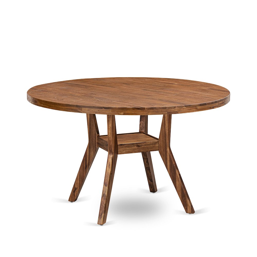 5 Piece Dining Set For 4 Contains 54″ Round Table In Light Tan Color