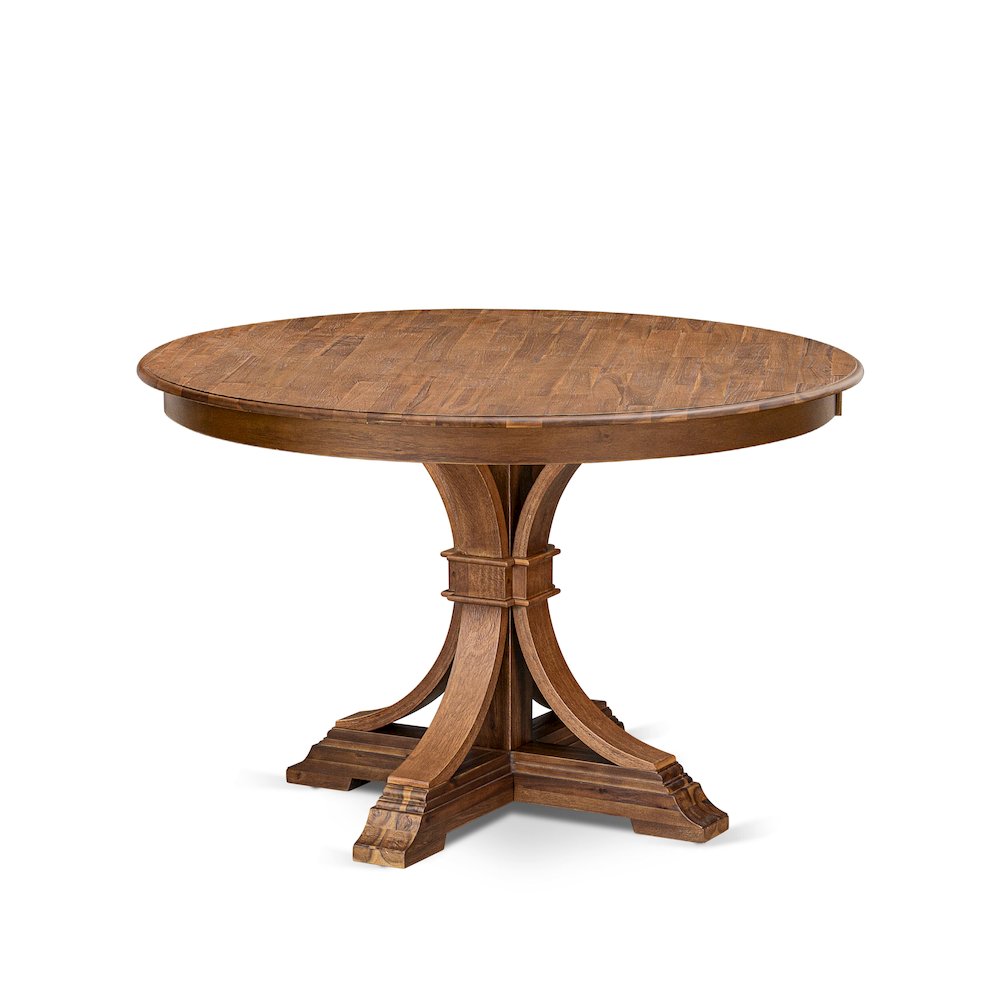 5 Piece Dining Set For 4 Includes 48″ Round Table In Light Tan Color