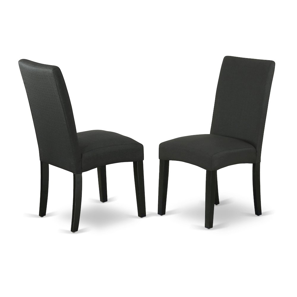 5 piece modern dining set of a breakfast table and 4 Linen Fabric kitchen chairs