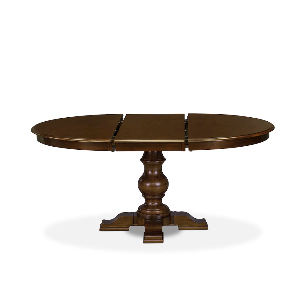 Wooden Mid-Century Dining Table with Butterfly Leaf Oval tabletop – Espresso