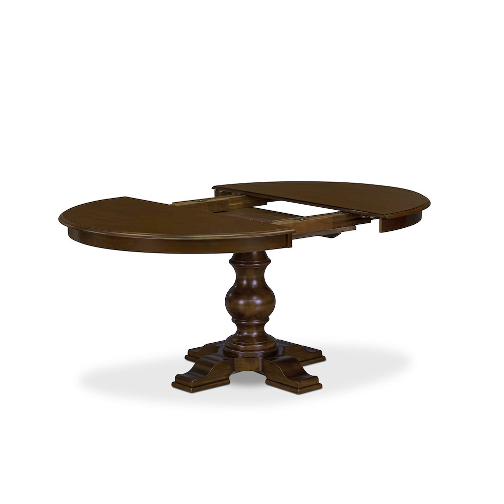 Wooden Mid-Century Dining Table with Butterfly Leaf Oval tabletop – Espresso