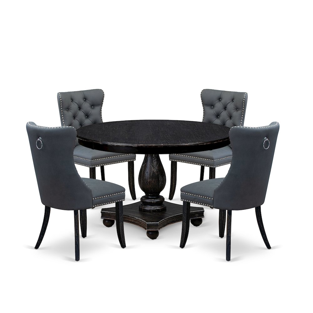 5-Piece Dining Set In Platinum Gray Color