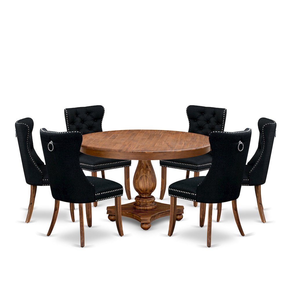 7-Piece Dining Set In Black Color
