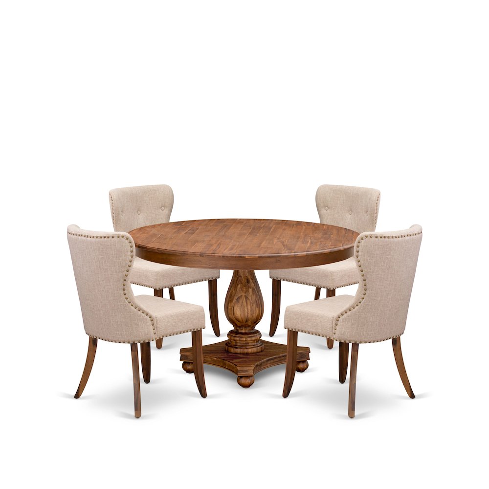 5-Pc Kitchen Table Set A Pedestal Table