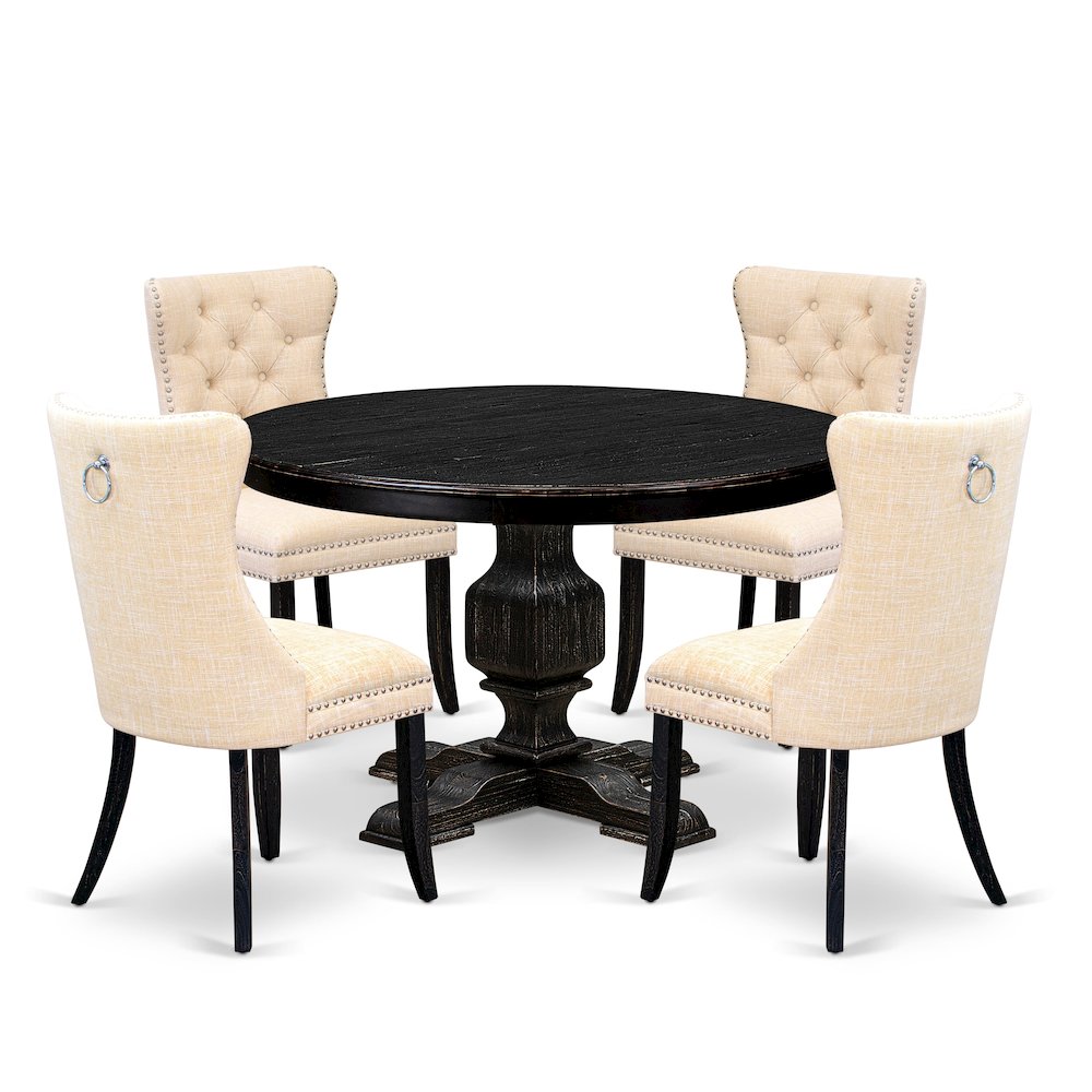 5-Piece Dining Set Of A Wood Table