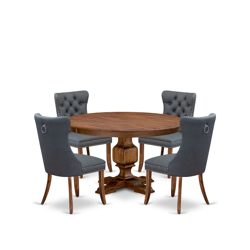 5-Piece Dining Table A Kitchen Table And 4 Platinum Gray Dining Room Chairs