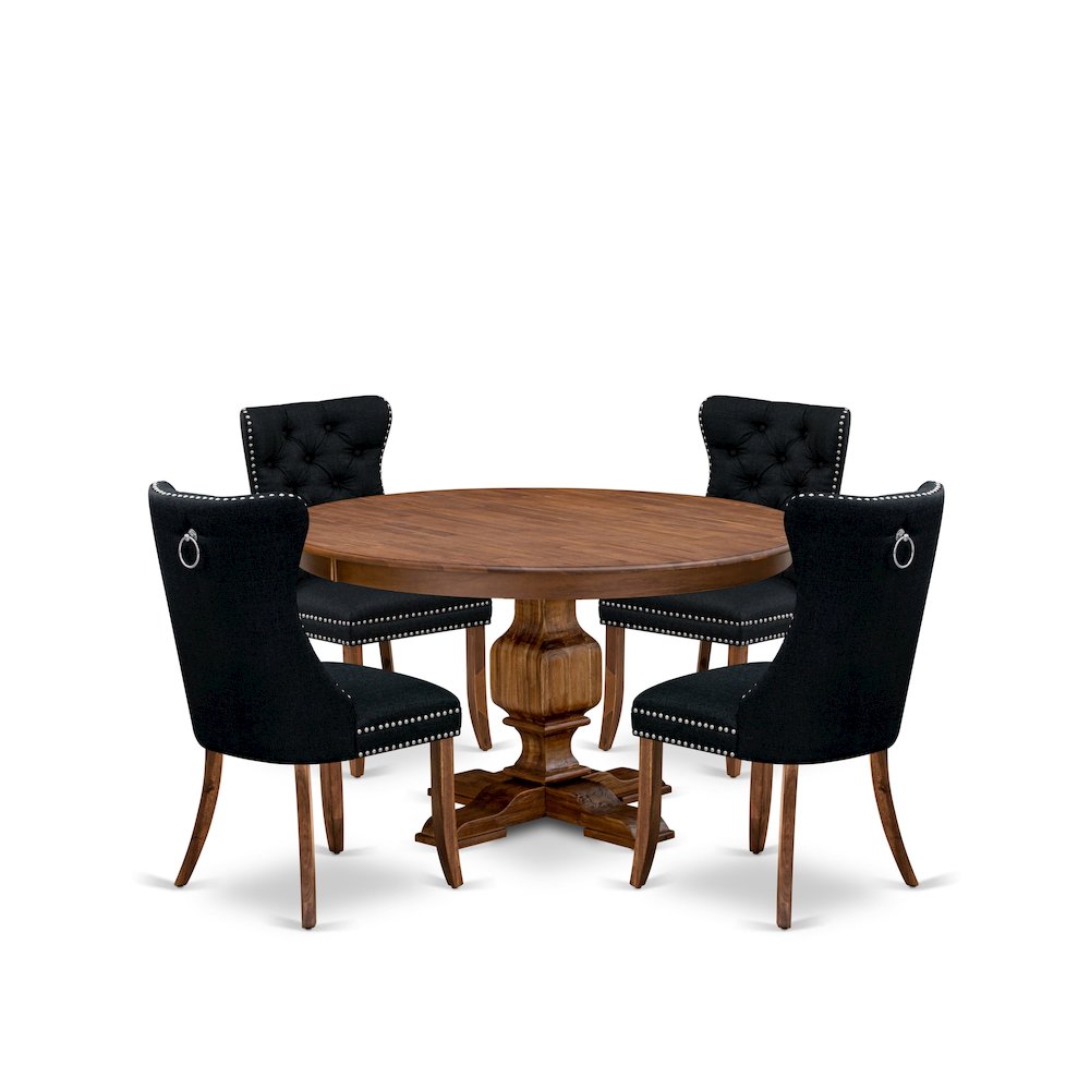 5-Piece Modern Dining Set In Black Color