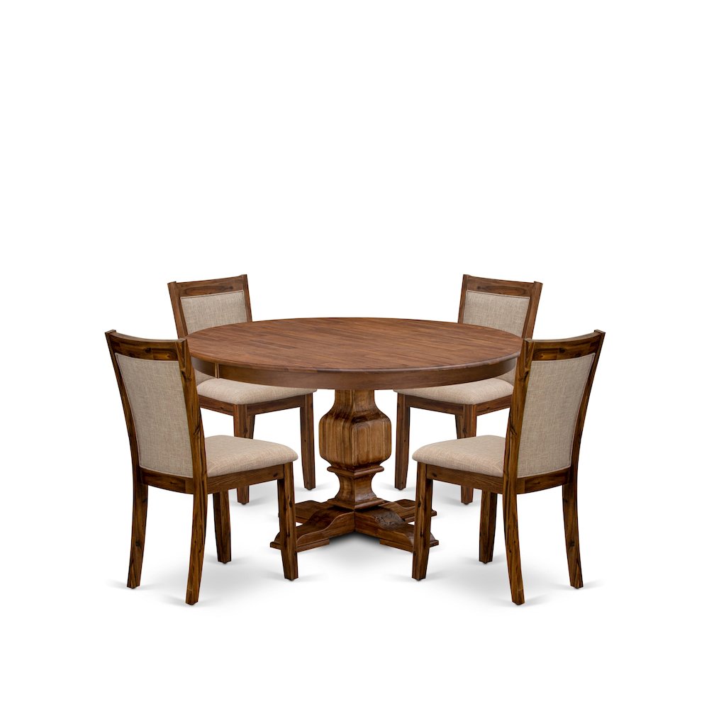 5-Pc Dining Room Set Of A Pedestal Kitchen Table
