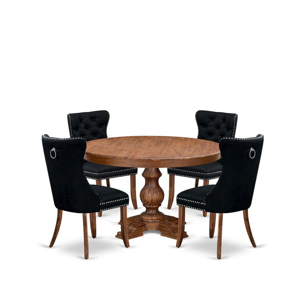 5-Piece Kitchen Table Set In Black Color