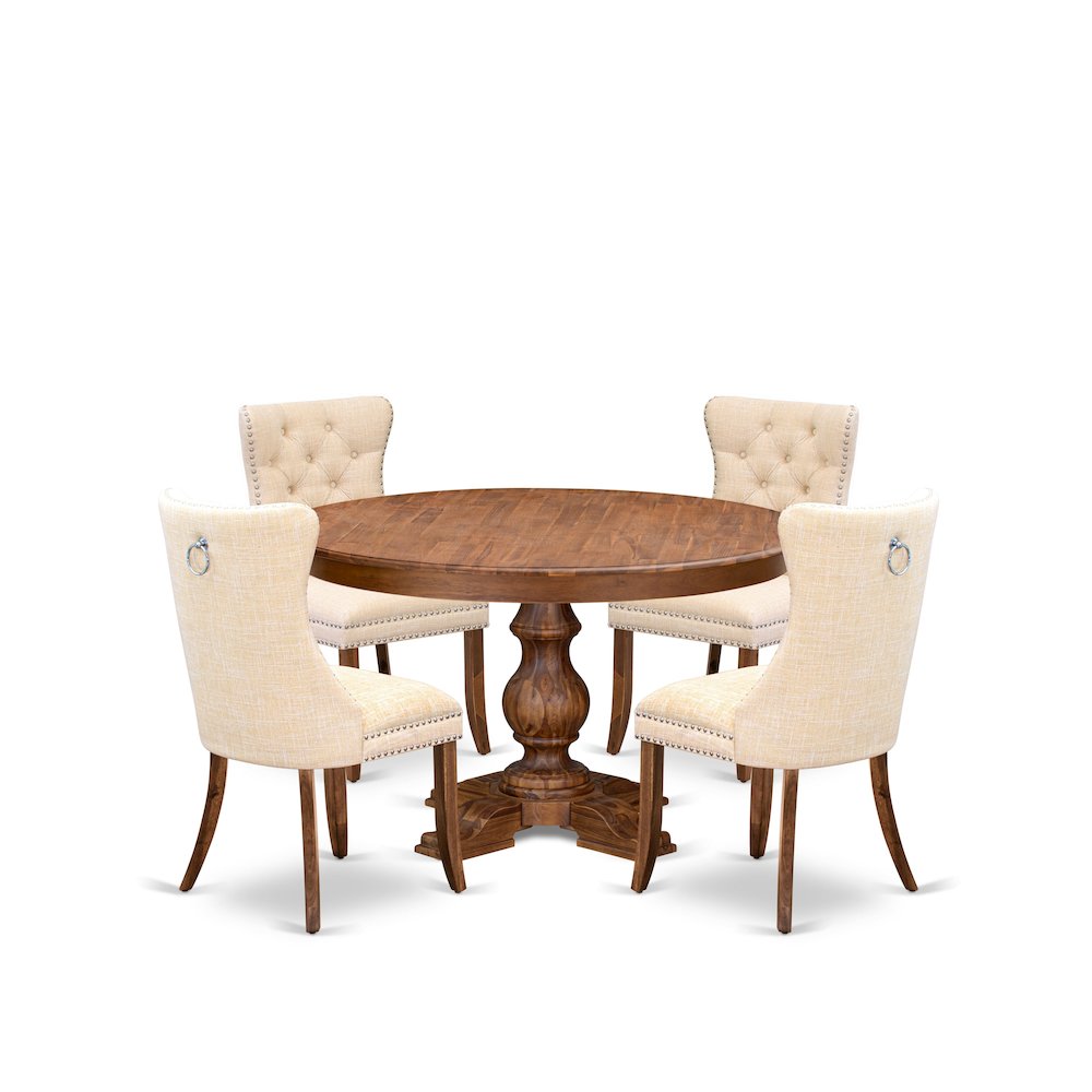 5-Piece Kitchen Table Set In Light Beige Color